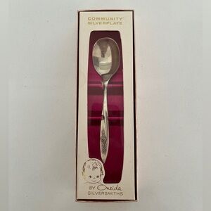 VINTAGE Oneida Community Silverplate Morning Rose Baby Spoon Original Package